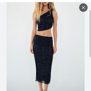 Zara rhinestone top with skirt